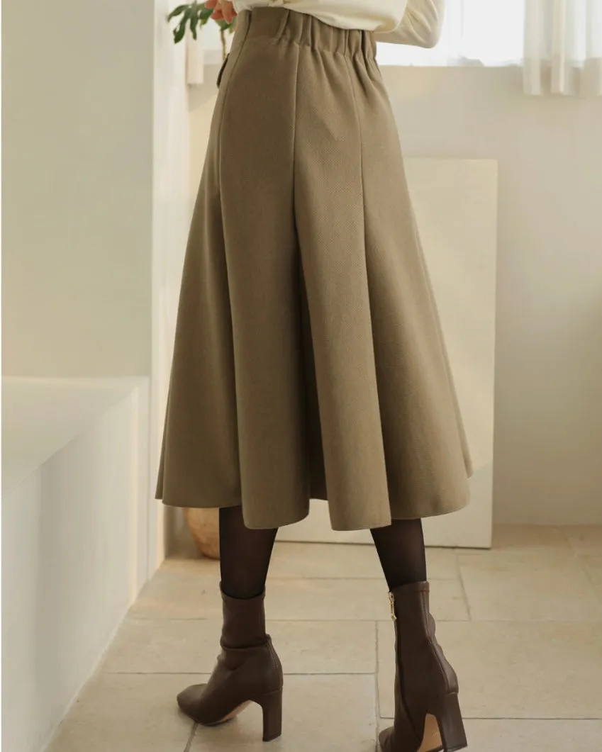 Fleece Lined Pintuck Banding Skirt