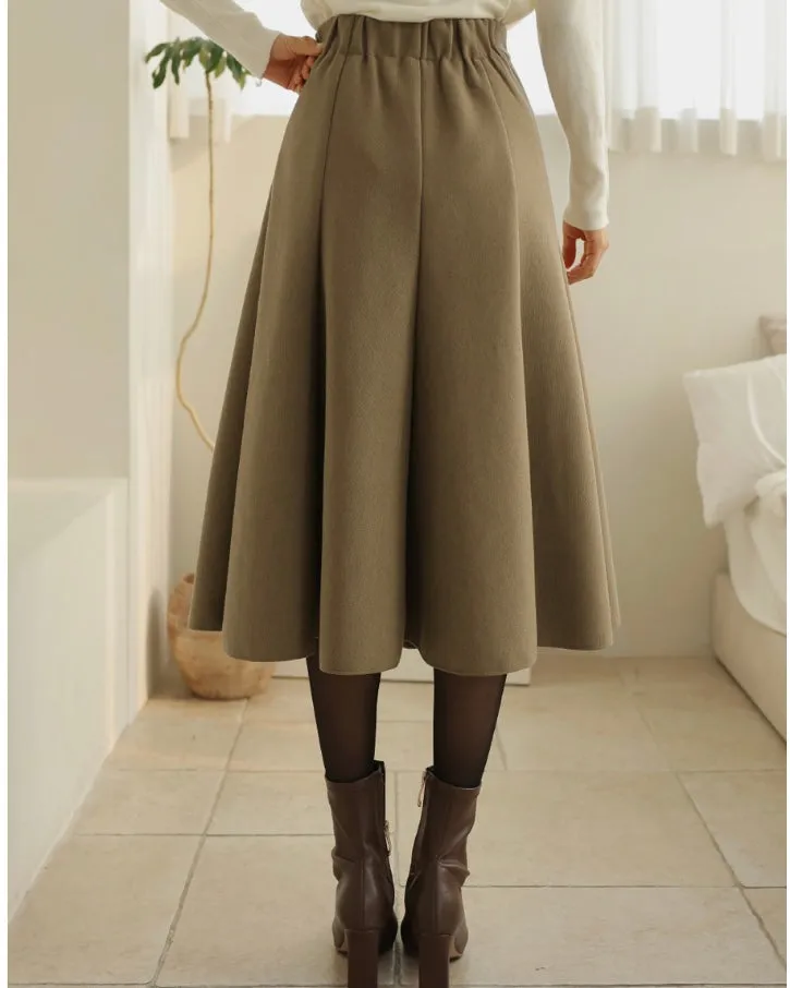 Fleece Lined Pintuck Banding Skirt
