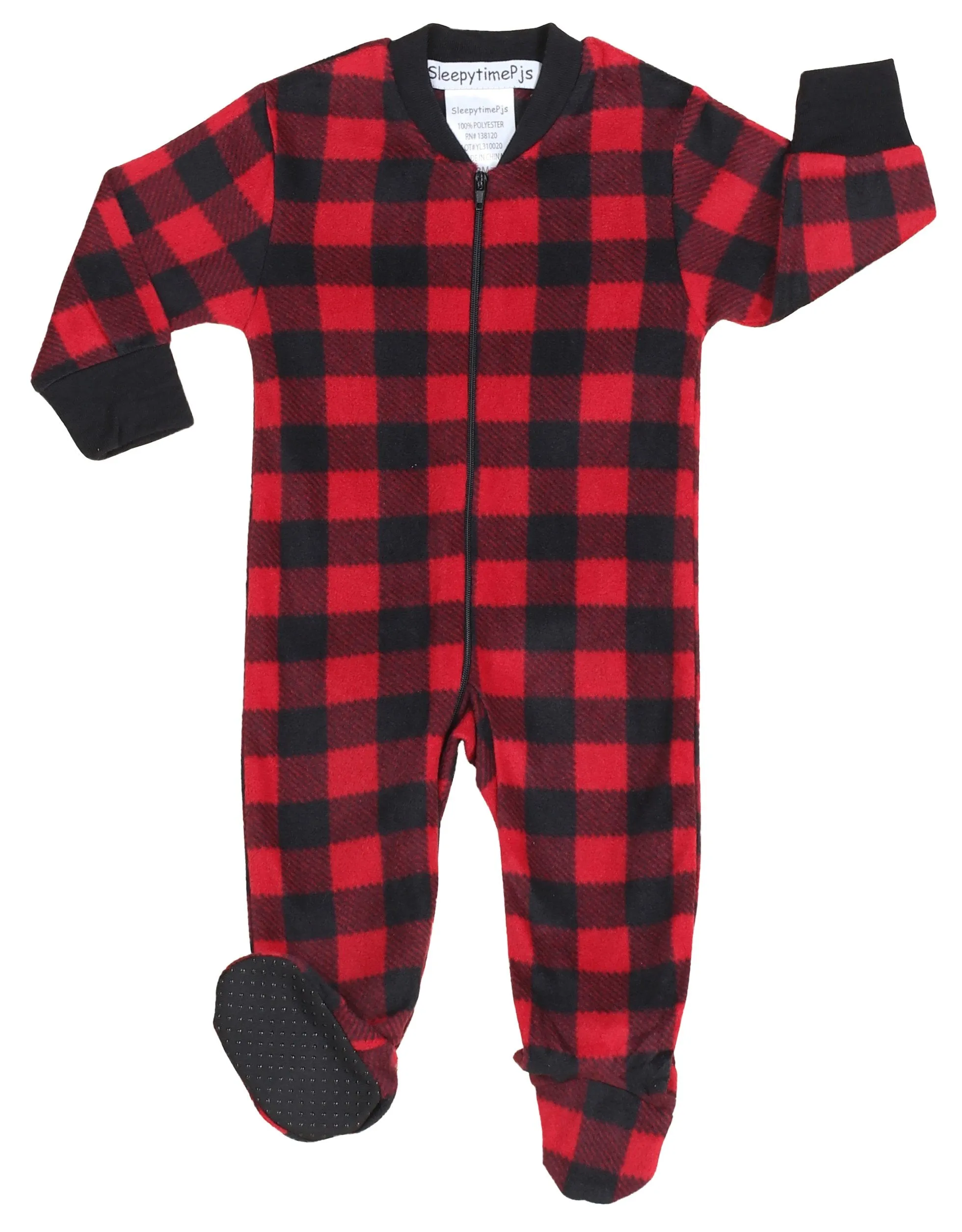 SleepytimePjs Christmas Family Matching Winter Fleece Deer Buffalo Plaid Pajamas