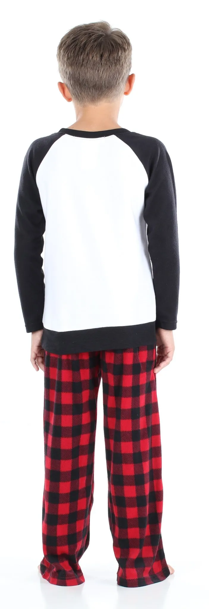 SleepytimePjs Christmas Family Matching Winter Fleece Deer Buffalo Plaid Pajamas