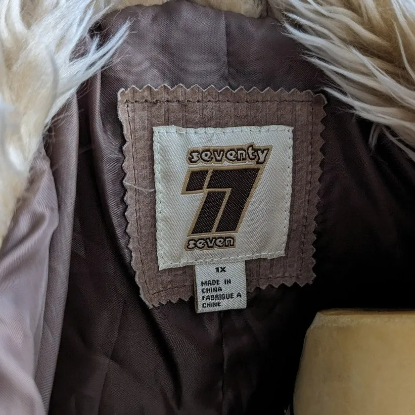 Y2K Vintage Brown Suede Furry Penny Lane Coat Leather Boho Fairycore Shag Jacket